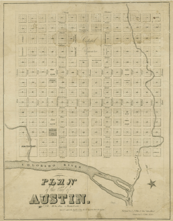 Plan of the City of Austin, 1839