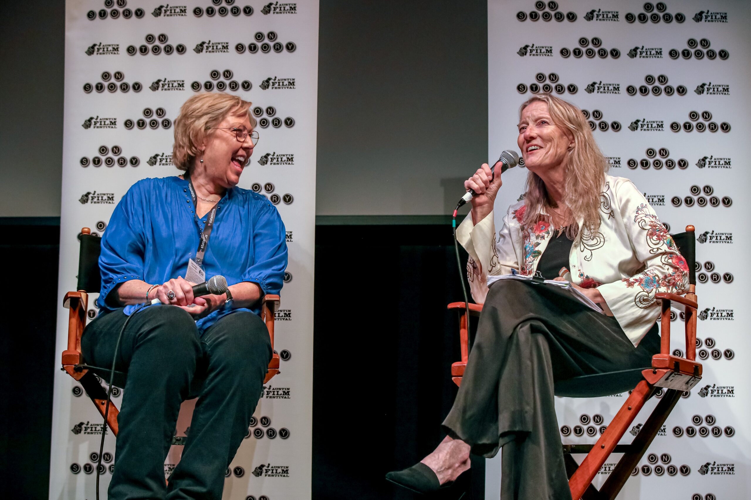 Barbara Morgan (right) and director Olive Talley at the Stones Are Speaking world premiere at the Austin Film Festival. Photo credit: Jack Plunkett