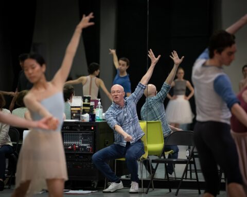 Stephen Mills overseeing a 2024 rehearsal for Poe / A Tale of Madness. Photo credit: Anne Marie Bloodgood, courtesy of Ballet Austin.