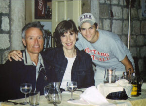 Dubravka Romano with her husband Terry Frakes and her son John Romano in Dubrovnik, Croatia, in June 2002