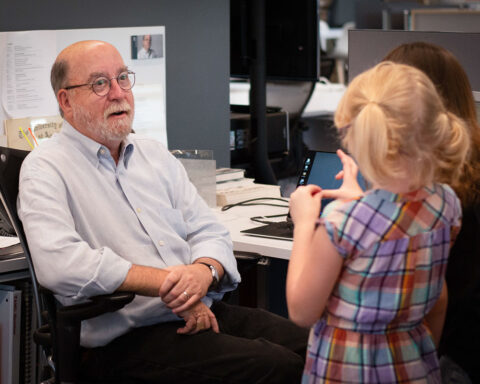 Jim Susman discusses his profession with some young people. Photo credit: Jeff Ervin