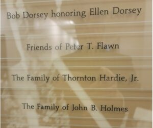 Plaque commemorating The Family of Thornton Hardie, Jr. Scholarship.