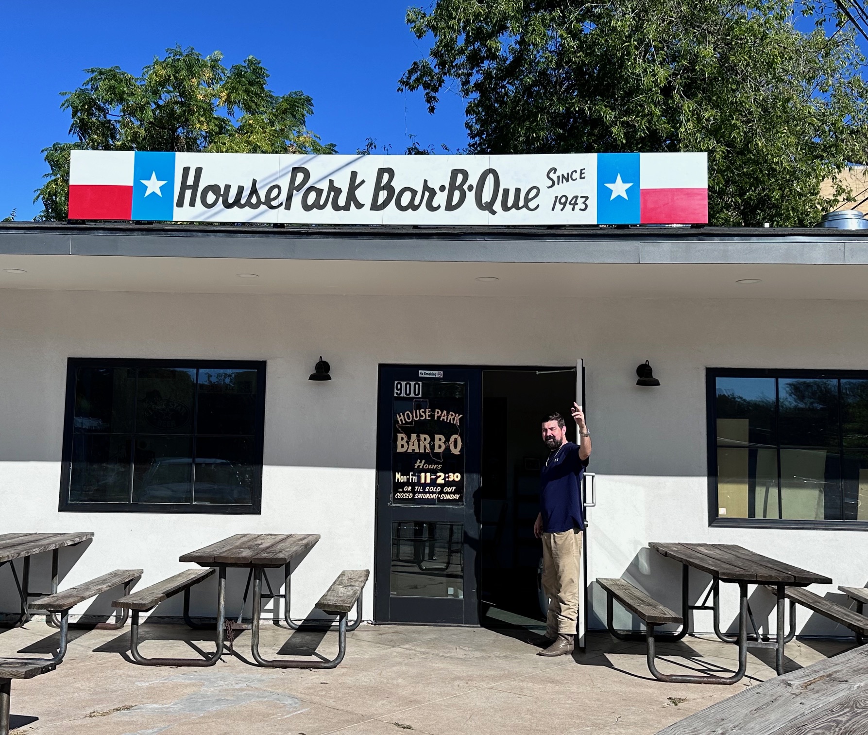 Matt Sullivan outside the newly rehabbed House Park Bar-B-Que.