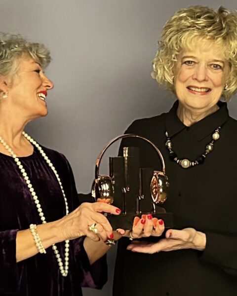 Valerie Milburn and Helen Sneed were honored for their podcast at the Signal Awards in New York City.