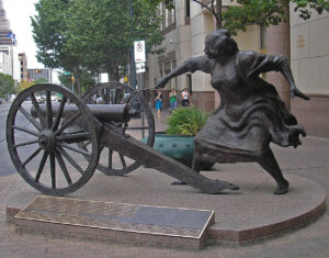 Angelina Eberly Statue by Patrick Oliphant