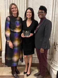 Left to right: Preservation Austin Board Secretary Kelly Little, Executive Director Lindsey