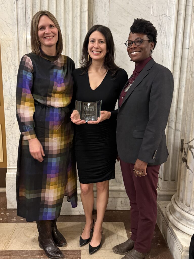 Left to right: Preservation Austin Board Secretary Kelly Little, Executive Director Lindsey 