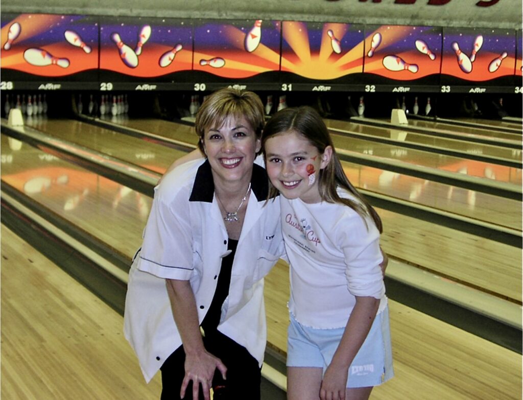 Lynne and her daughter Taylor at The Austin Cup in 2001