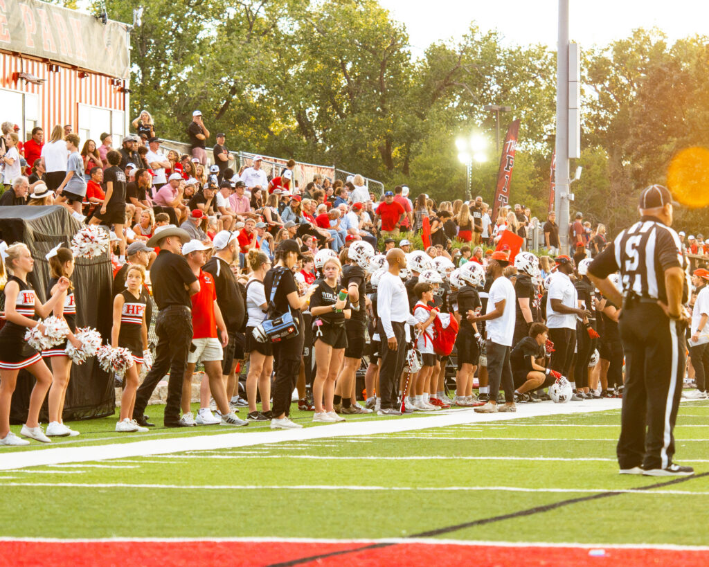 Panther fans cheer on the Panthers at a home game on Hyde Park’s Texas Field