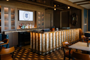 The newly renovated Press Box in the Headliners Club offers an inviting atmosphere.