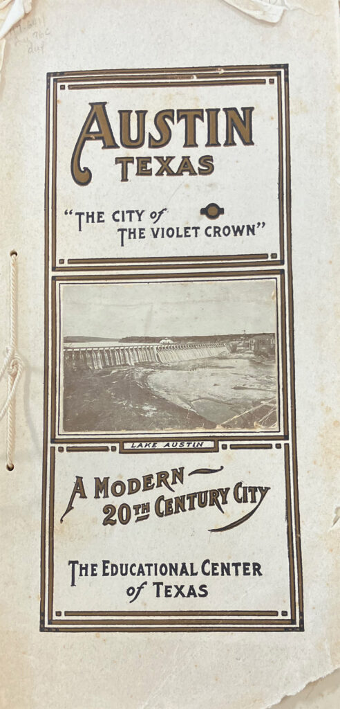 Pamphlet from Austin History Center Collection, photo by Martha Hartzog
