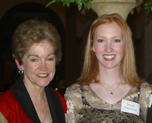 Emily Moreland and Sarah Railey at a client Party in 2002, Sarah’s first year with Moreland Properties.