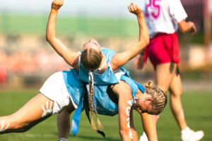 Kendall Baker and Brooke Magids at the Jr. vs Sr. Powderpuff Game