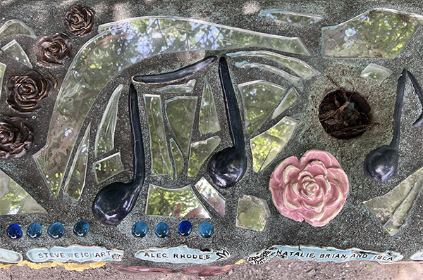 Black Notes with Rose, from the Larry Monroe Bridge, photograph by Martha Hartzog