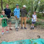 Tom Coker, Justin Halloran, and James Page with Coker’s boys Rowan and Collin