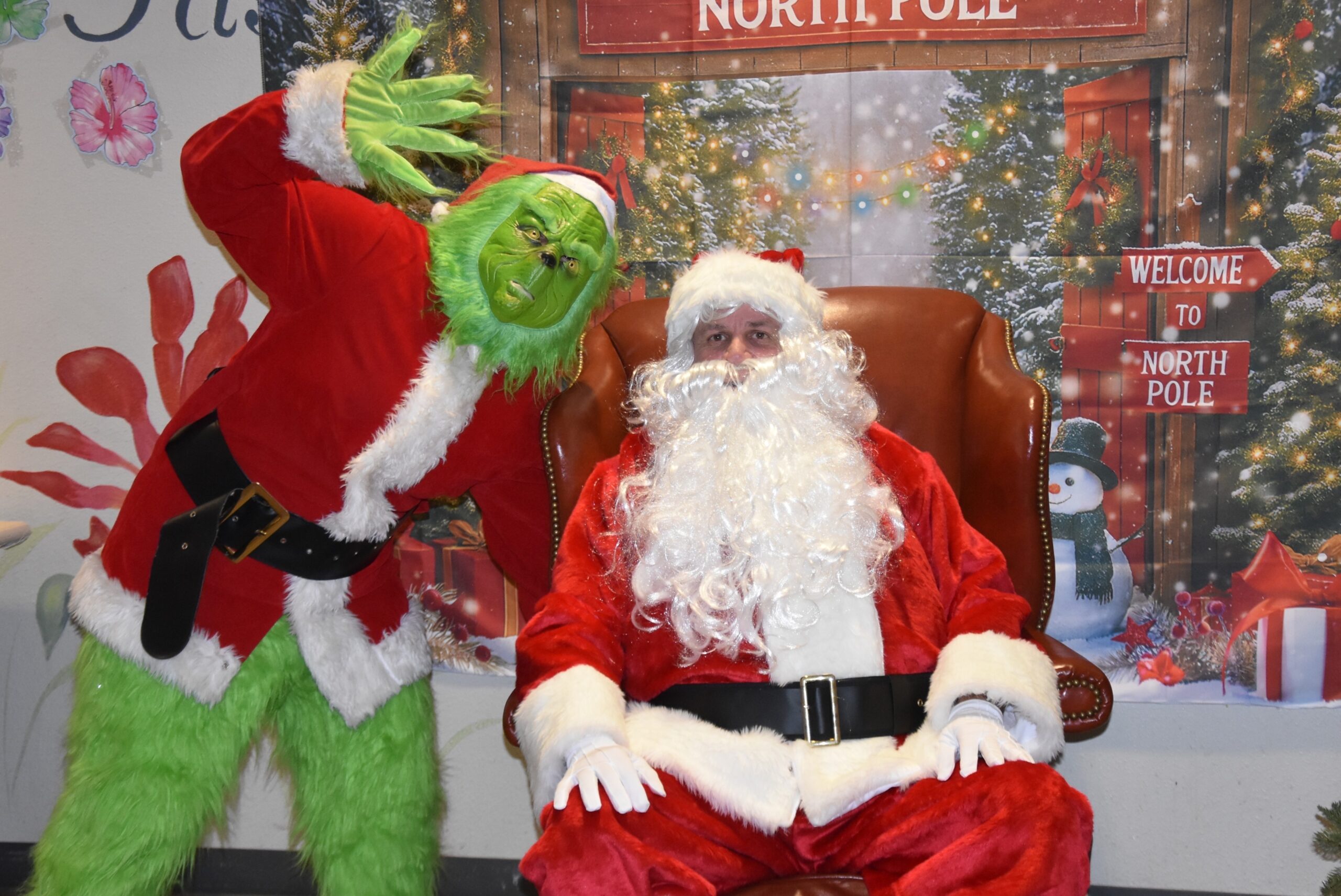 Santa, Major Lewis Reckline and Grinch, Jessica Patranella