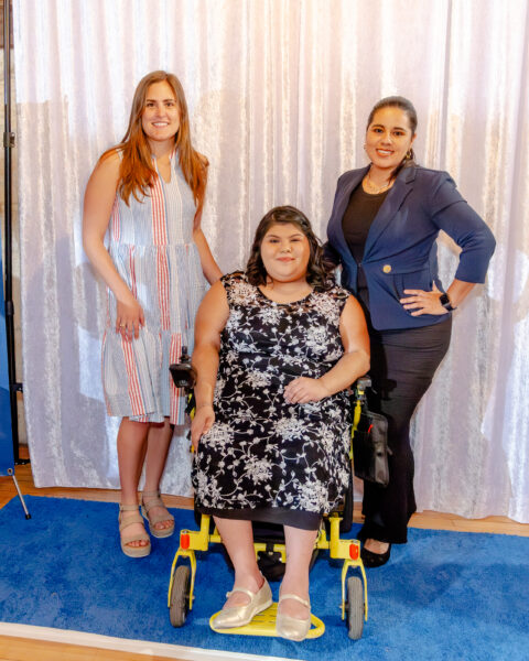 Lead Parent Educator Lauren Bredemeyer, Parent Advisory Committee Member Nora Ontiveros, and Silvia Ontiveros