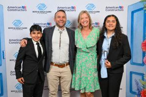 BGCAA Club Member Atal M., Chet Garner, Laura Garner, and BGCAA Junior Youth of the Year Runner-Up Valentina S