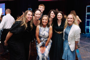 Suzanne Perez, Amanda Akin Harris, Gabriel Coker (back) Wish Night Chair and Board Member Amy King, Erin Coker, Kelly Fischer, and Shawna Kelso