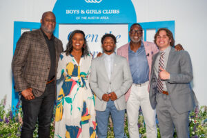 Vince Young, BGCAA CEO Zenae Campbell, BGCAA Youth of the Year Runner-Up H’Sanii B., BGCAA Board Member Brian Jones, and Garret Heer