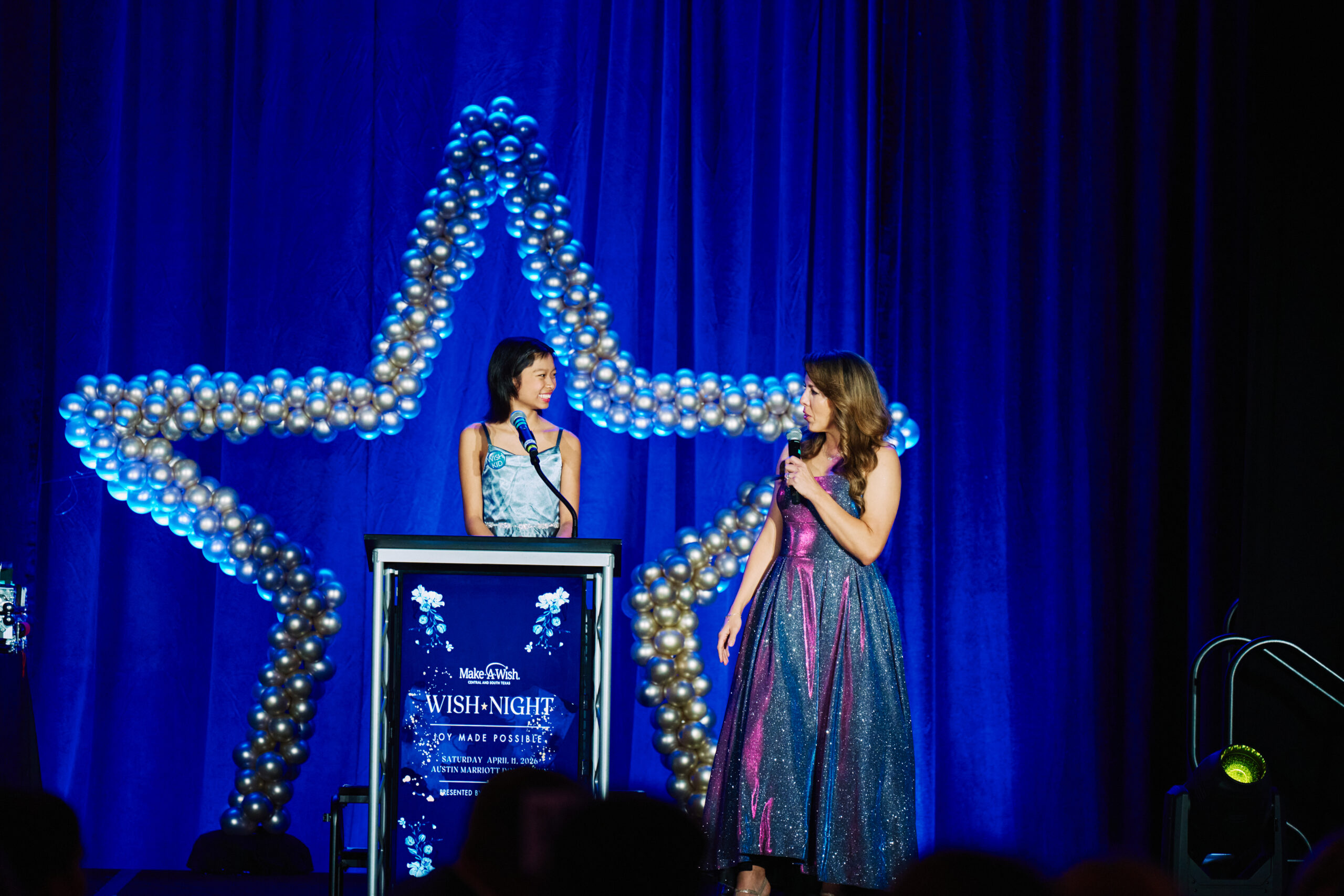 Wish Kid Kaylen Urbina and Emcee Allison Miller