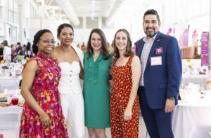 Sheila Jones, Andromeda Vega, Amber Huffman, UW Senior Director of Economic Advancement Becca Bice, and UW Chief Early Childhood and Advocacy Officer Aaron DeLao