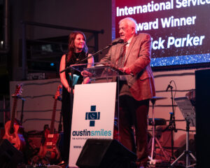 Austin Smiles Executive Director, Renee Hanson Malone with Award Winner, Dr. Rick Parker