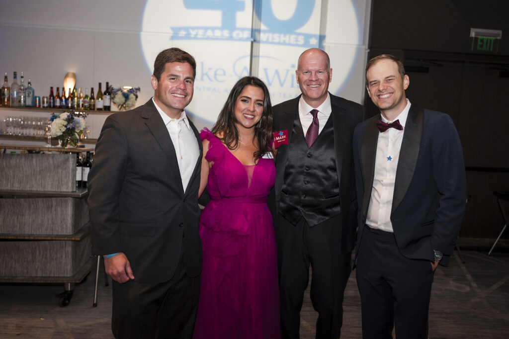 Wish Dad Ben DeLeon, Chief Mission Officer Christina Snell, Wish Dad Mark Ramseur, and Board Member Albert Swantner