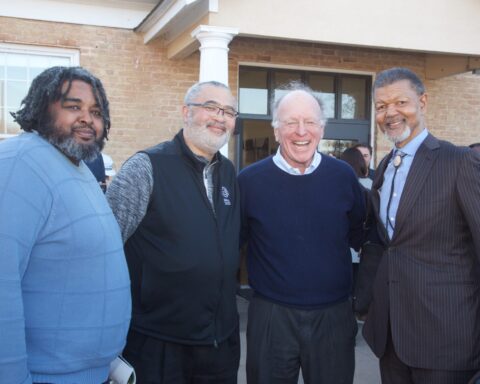 Yannis Banks, Jeff Travillion, Muny Conservancy Board Member Bill Miller, President of the Texas NAACP Gary Bledsoe