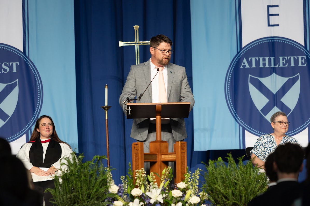 Upper School Chaplain, The Rev. Whitney Kirby, History Department Chair and Class of 2025 Dean, Justin Jones, and Head of School, Melissa Grubb