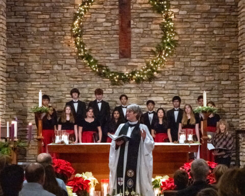 St. Stephen's Chaplain, The Rev. Aimée Eyer-Delevett, delivers holiday message at annual Festival of Lessons and Carols