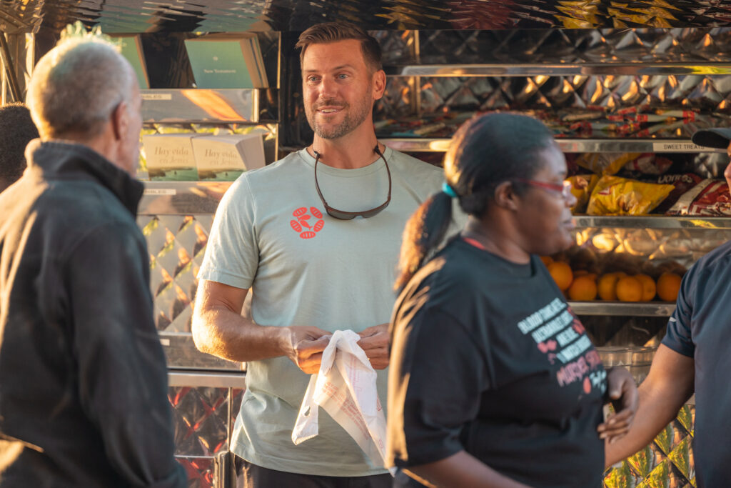 Adam Gafken working with Austin Ridge outreach, Mobile Loaves and Fishes
