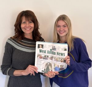 West Austin News Community Editor Anne DeVries with intern Alexa McGlathery