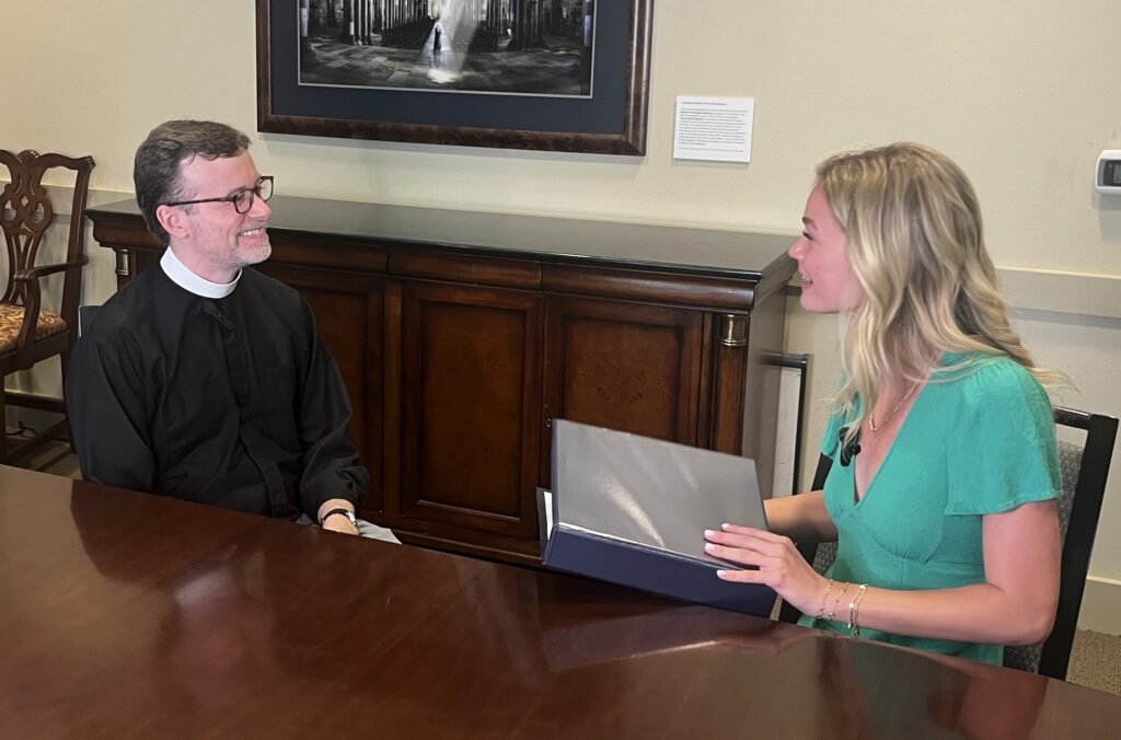 Stanford being interviewed by WAN Summer Intern Alexa McGlathery