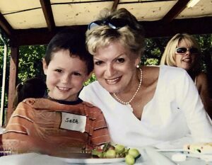 Former Student Seth DeVries with beloved and long-time Highland Park Baptist 4-year-old teacher Vicki Chapman in 2004