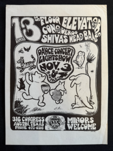 Concert with 13th Floor Elevators, Conqueroo, shiva’s Headband, and Scene from Winnie the Pooh, designed by Gilbert Shelton and Lieuen Adkin, 1967