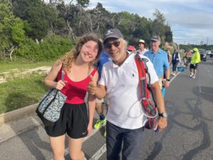 Maryanne Raeder and Pedro Cruz enjoying the experience of the Pilgrimage