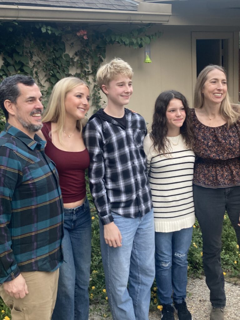 Mary Ann Benson’s son Richard Benson, with her granddaughter Paige, grandson Grayson, granddaughter Rowan, and daughter-in-law Jennifer