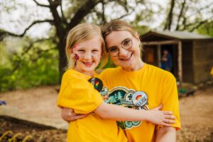 Liz at Camp Amigo with Austin Smiles Programs & Communications Director, Ellise Perry