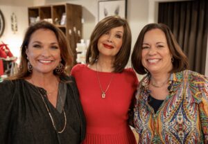 Co-host Julie Orchid with Actress Janine Turner and Podcast host Monica Samuels