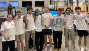 Falcon Fighters (left to right) – Marketing & Engineering Notebook: Sofie Creixel | Dexi Engineer/Programmer: Douglas Gibbons Jr. | RVR Programmer/Driver: William Radtke | Sphero Specialist/Driver: Hudson Dahl | Sphero Specialist/Driver: DJ Dahill | AVR Drone Pilot/Engineer: Henry Hubbard | Sphero Specialist/Driver & Designer: Wolfgang Peterson | Dexi Pilot/RVR Engineer: Chris McGlathery, (Not shown: Mission Commander Elijah Cedillo)