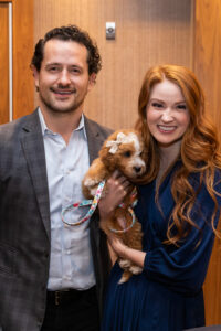 Adam and Callie Dietlein with Red Ranch Dogs, who donated this puppy