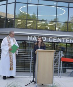 Fr. Lou Brusatti and SMCA Head of School Heidi Sloan