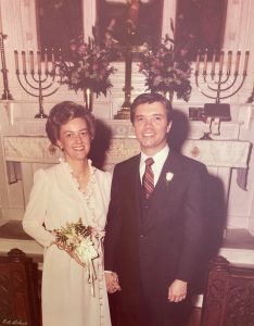 Kay Fitzpatrick and Charles Finnell married on Feb. 12, 1981, in the historic 1845 Chapel at St. David’s Episcopal Church in Austin